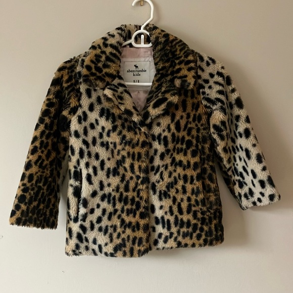 Collared leopard fur jacket with pockets - Picture 1 of 5